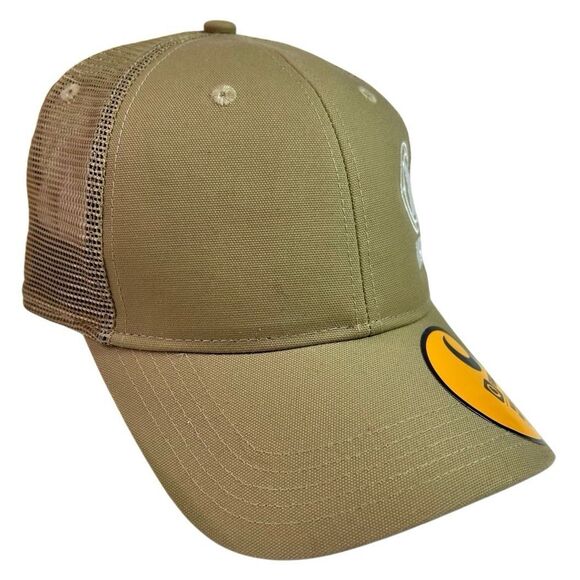 Carhartt Men's MSPS Rugged Flex Mesh-Back Logo Patch Snapback Tan Cap Hat - Picture 2 of 13